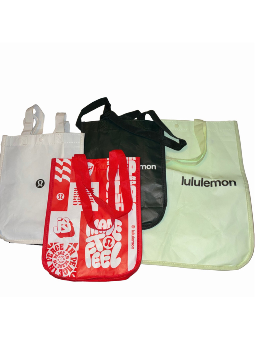 Lululemon Set of 4 Reusable Tote Bags Small and Medium